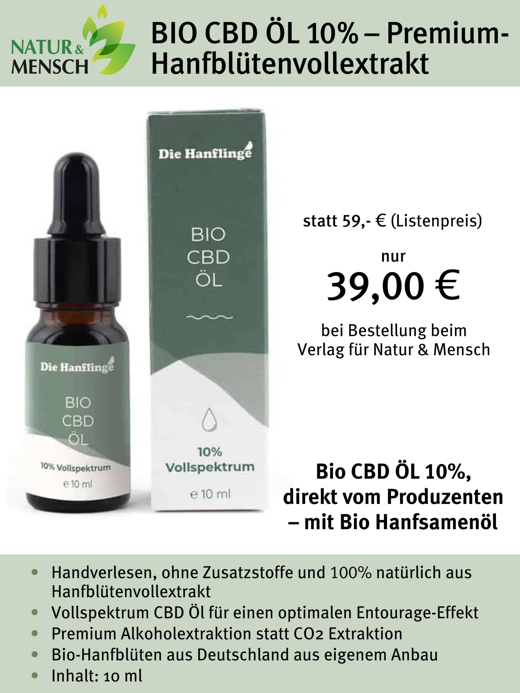 Read more about the article BIO CBD ÖL 10% – Premium-Hanfblütenvollextrakt